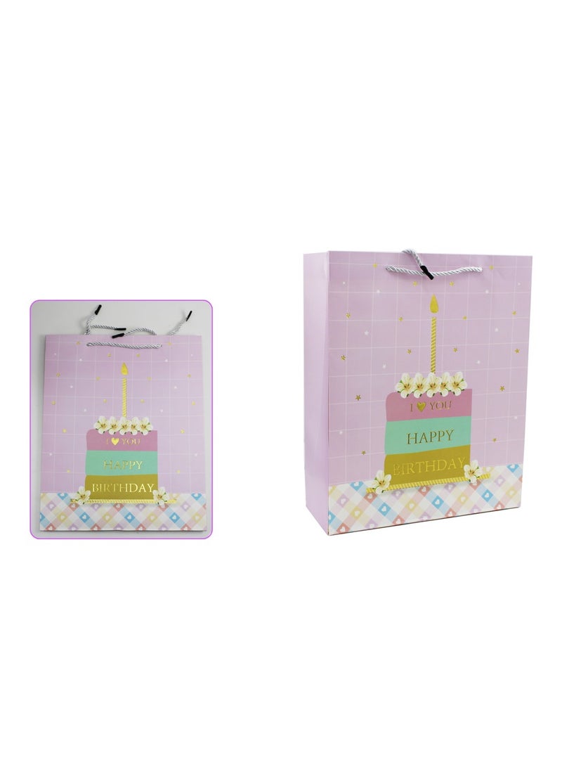 PARTY FUN حقيبة هدايا ورقية لعيد الميلاد السعيد 26x10x32 سم، ألوان متنوعة لإهداء الهدايا بفرح - Image 2