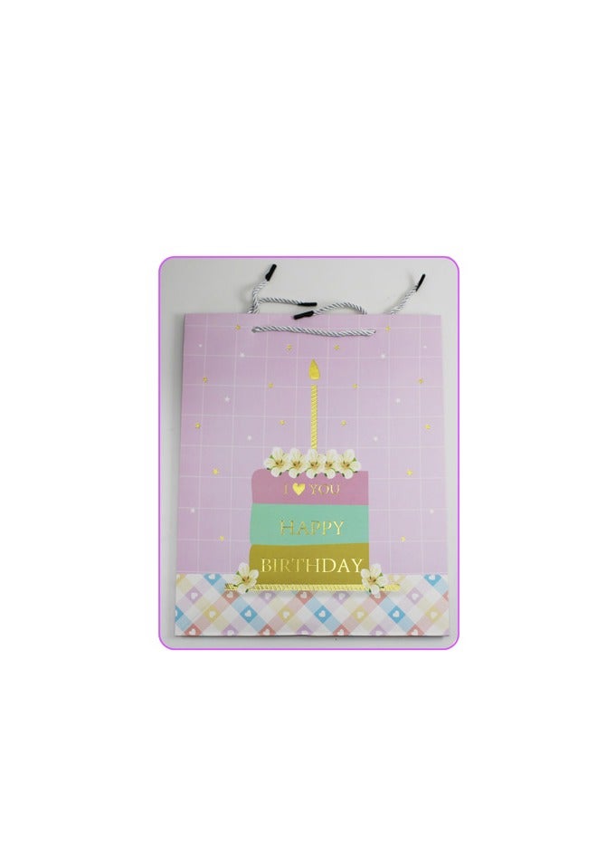 PARTY FUN حقيبة هدايا ورقية لعيد الميلاد السعيد 26x10x32 سم، ألوان متنوعة لإهداء الهدايا بفرح - Image 3