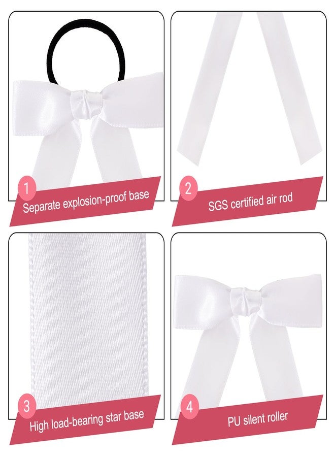 Fengek 30 Pcs White Cheer Bows Bulk, Long White Hair Bows for Girls and Women - Hair Ties for Cheerleading, Daily Wear - Image 3