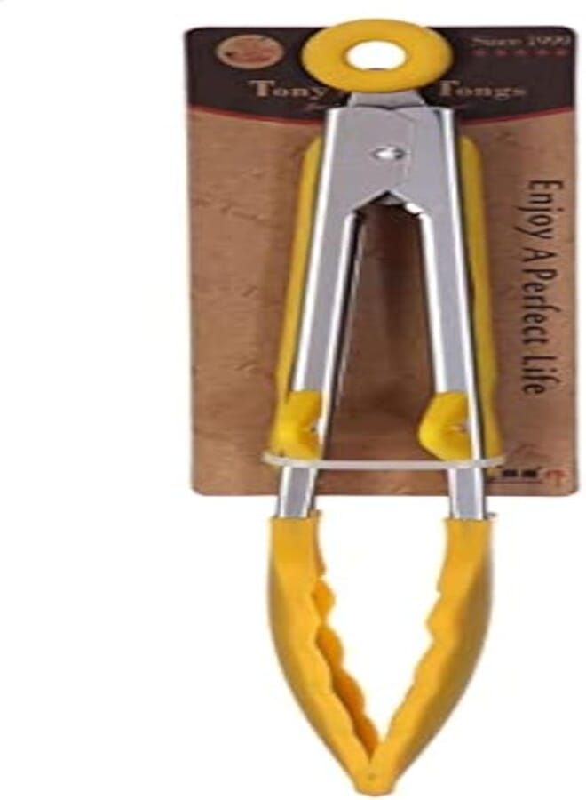 Spaceshoop one year warranty_Stainless Steel Frying Tong With Silicon Handle, 27 Cm.with very high quality