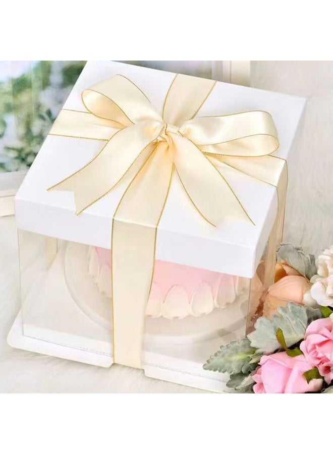 5 Rolls of Gold-Edged Double-Sided Satin Ribbon,22mm x 5m，Gold Edges Border Fabric Ribbonsfor Wedding Bouquets, Gift Wrapping, Hair Accessories, Party Decorations - Image 3