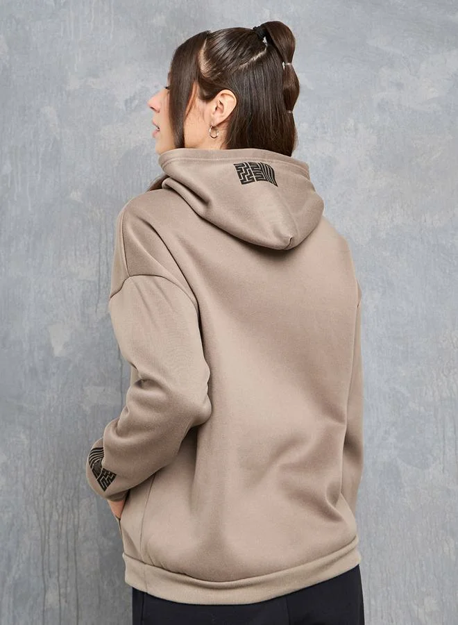 Take Two Boxy Fit Graphic Print Regular Length Hoodie