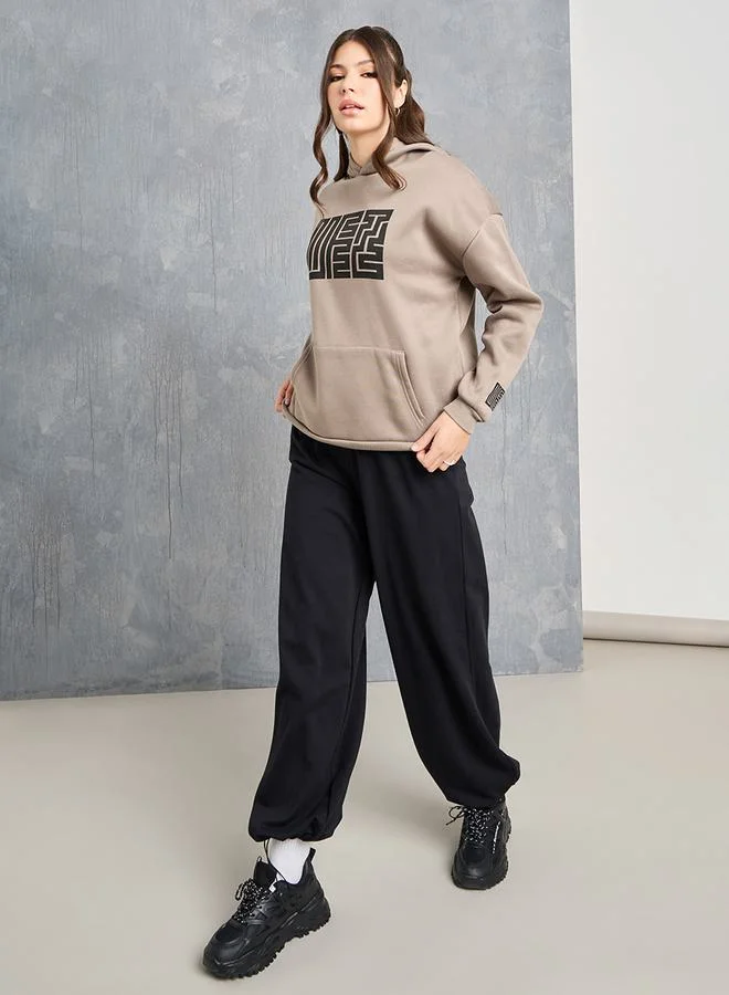 Take Two Boxy Fit Graphic Print Regular Length Hoodie