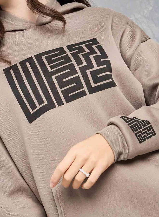 Take Two Boxy Fit Graphic Print Regular Length Hoodie
