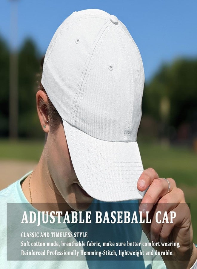 Taeku Baseball Cap Women Men Adjustable Cotton Vintage Golf Dad Hat for Running Outdoor Workouts (White) - Image 5