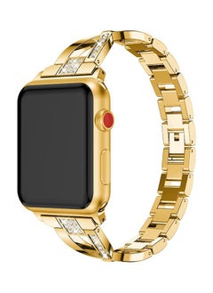NIBEMINENT Replacement Bling Strap X-Link For Apple Watch Nike+/Series 1/2/3/Sport 38mm Gold  - Image 5