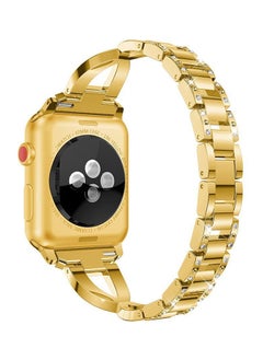 NIBEMINENT Replacement Bling Strap X-Link For Apple Watch Nike+/Series 1/2/3/Sport 38mm Gold  - Image 4