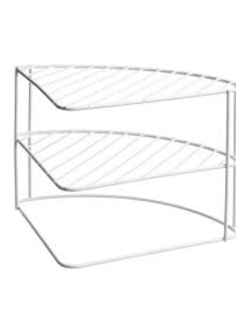 3-layer corner rack, idea for kitchen storage and organization, cabinet organizer made of iron and painted with rust-resistant paint (white) - Image 3