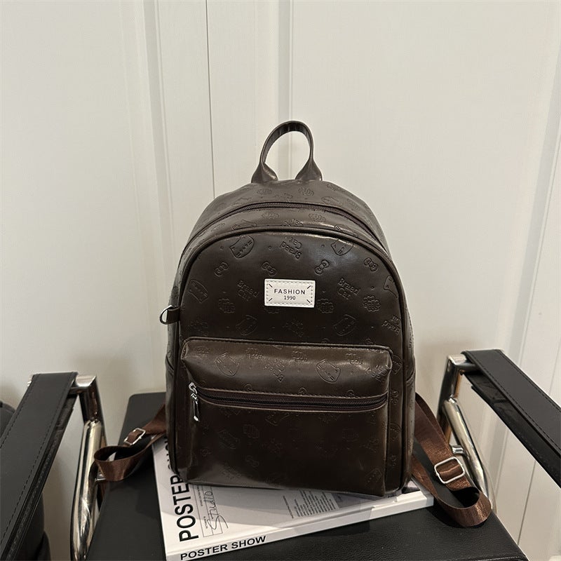 2026 Korean Style PU Women's Backpack Retro Casual Travel School Medium - Image 4