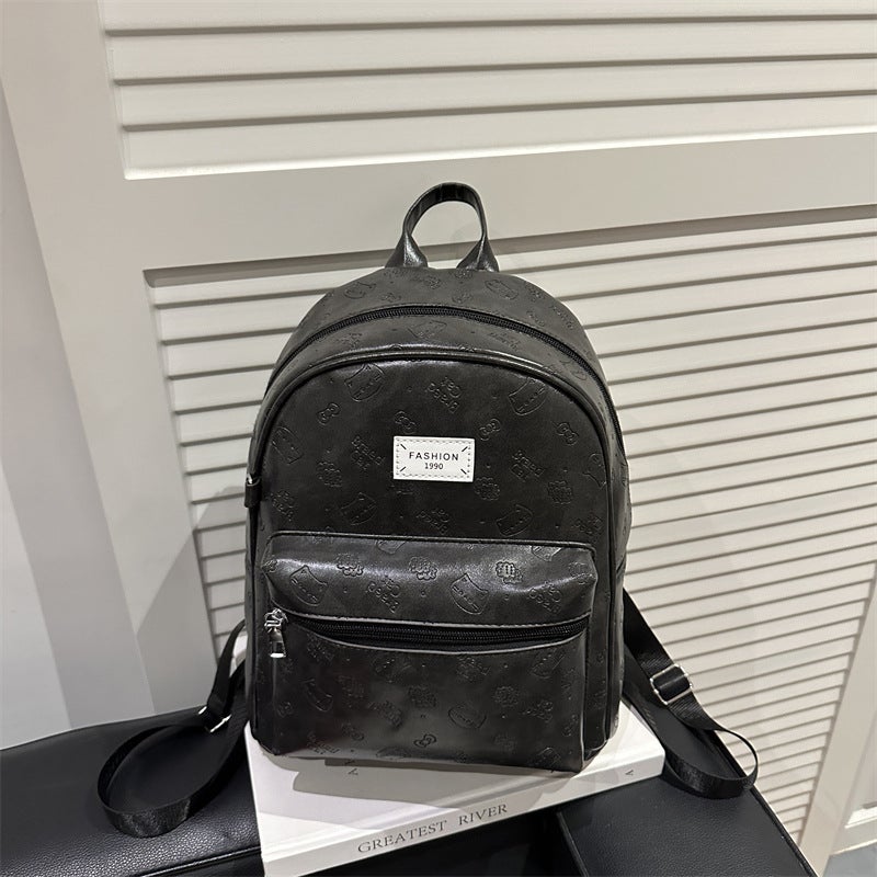 2026 Korean Style PU Women's Backpack Retro Casual Travel School Medium - Image 2