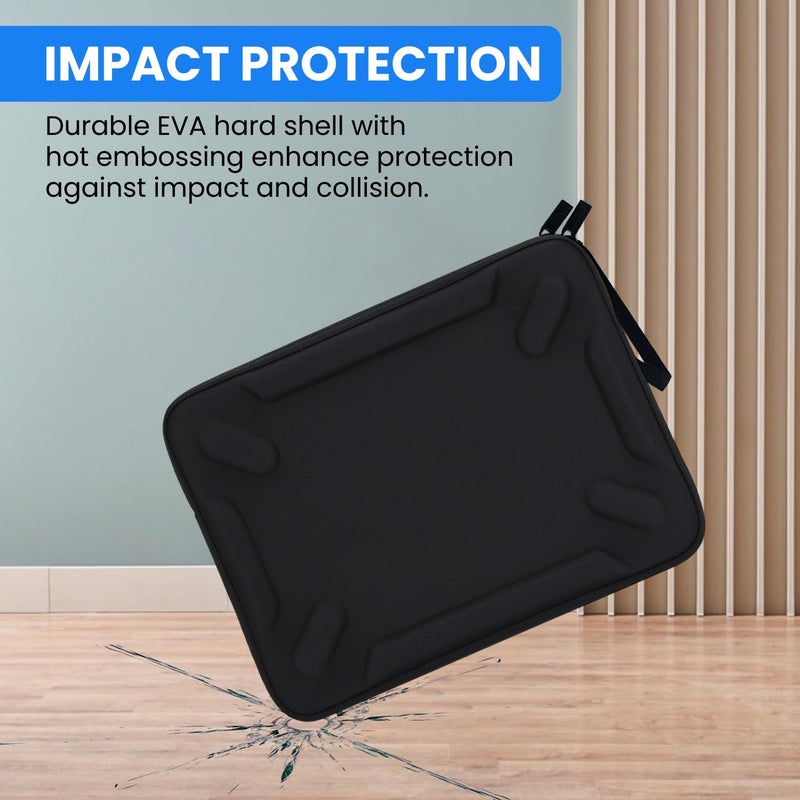 Dyazo 13.6-13.3-13 Inch Hard Shell Laptop Sleeve Case | Shockproof & Water Resistant EVA Protective Cover with Handle | Compatible for MacBook Pro/Air M2 M1, Dell, HP, Lenovo and ASUS (Black) - Image 5
