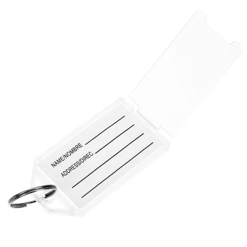 30 Plastic White Key Tags With Flip Covers For Hotel Office Luggage Organization - Image 2