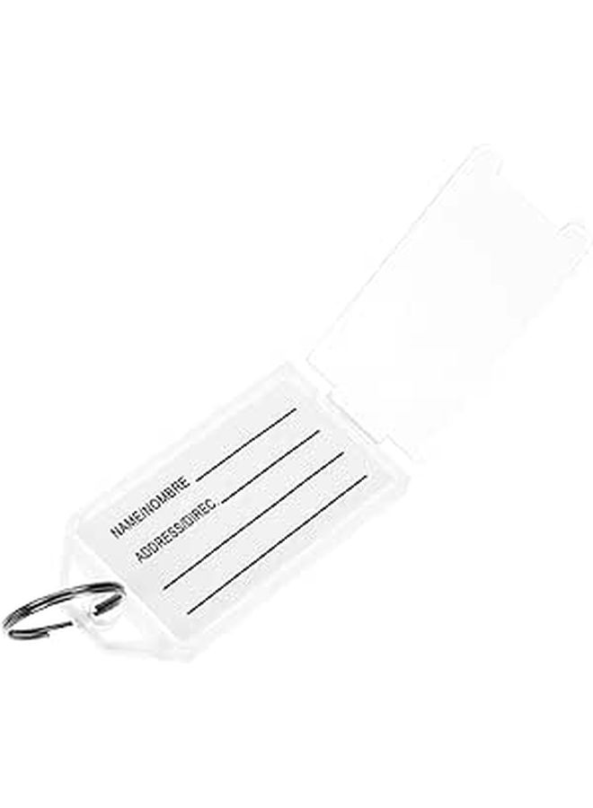 30 Plastic White Key Tags With Flip Covers For Hotel Office Luggage Organization - Image 1