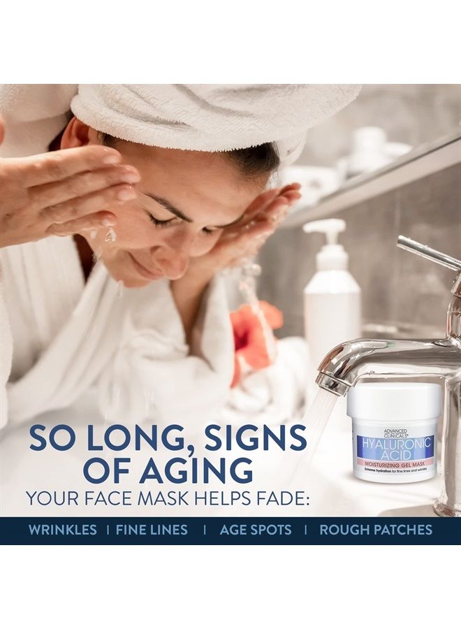 Advanced Clinicals Hyaluronic Acid Gel Facial Mask Skin Care Treatment, Brightening, Hydrating Anti Aging Face Mask & Moisturizer Helps Transform Dry Skin W/Collagen, Chamomile, & Aloe Vera, 5 Fl Oz - Image 4