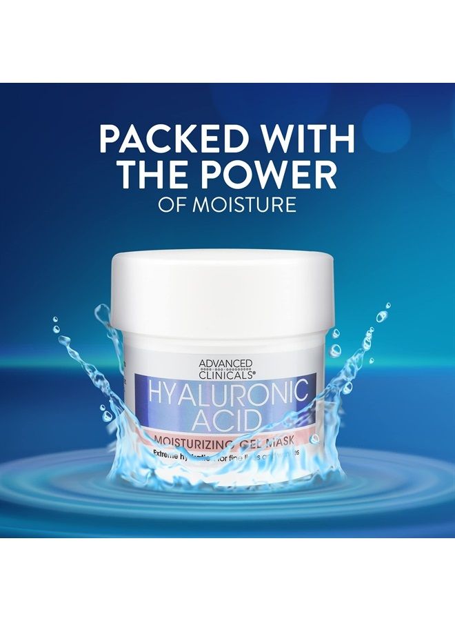 Advanced Clinicals Hyaluronic Acid Gel Facial Mask Skin Care Treatment, Brightening, Hydrating Anti Aging Face Mask & Moisturizer Helps Transform Dry Skin W/Collagen, Chamomile, & Aloe Vera, 5 Fl Oz - Image 2
