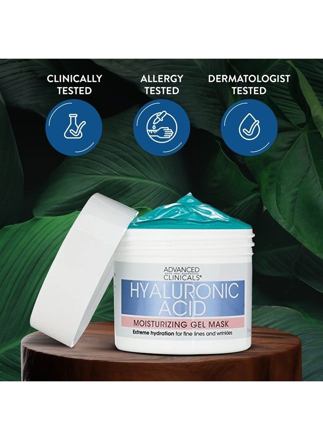Advanced Clinicals Hyaluronic Acid Gel Facial Mask Skin Care Treatment, Brightening, Hydrating Anti Aging Face Mask & Moisturizer Helps Transform Dry Skin W/Collagen, Chamomile, & Aloe Vera, 5 Fl Oz - Image 5