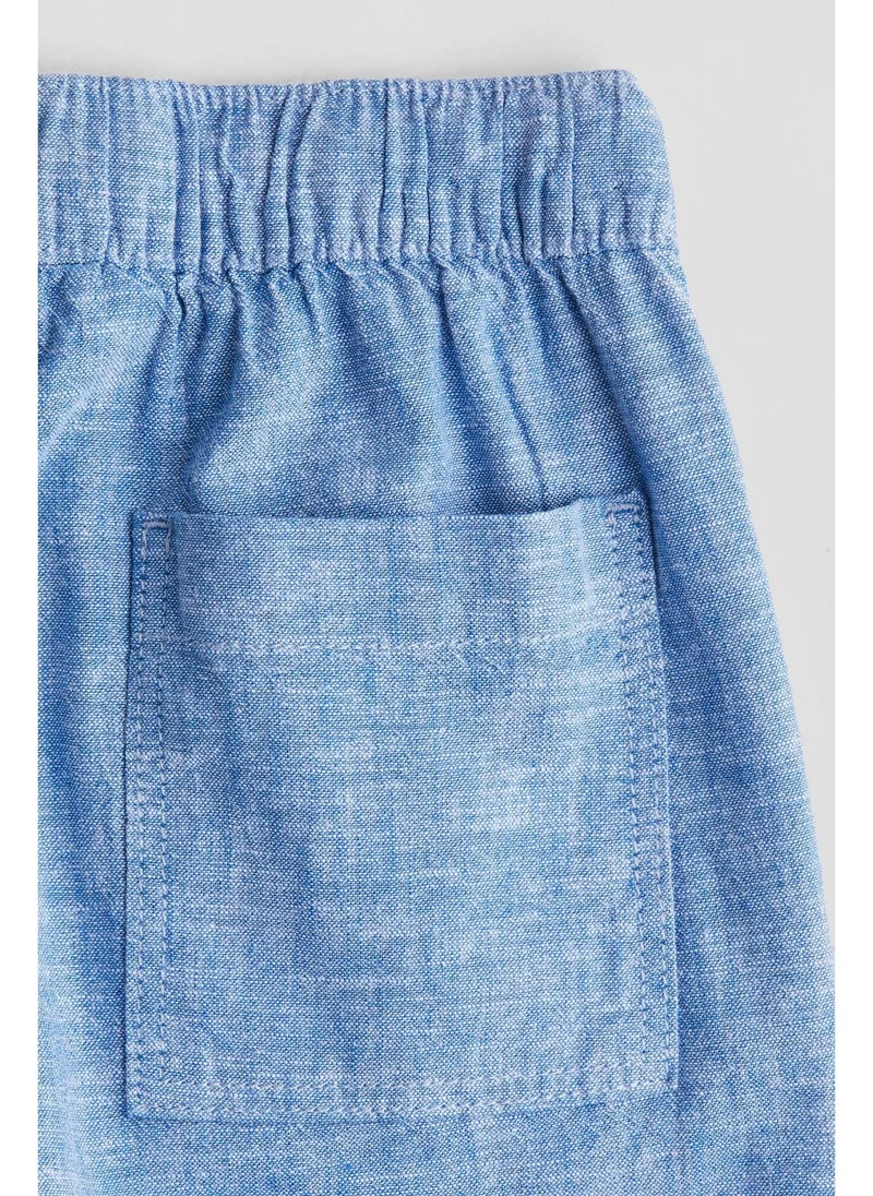 اتش اند ام Linen-blend shorts