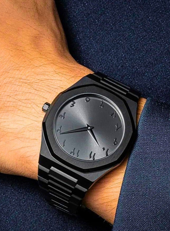 تشيس اب للرجال بأرقام عربية، لون أسود مطفي، تصميم بسيط، تناظري | ساعات يد رائجة - Image 2