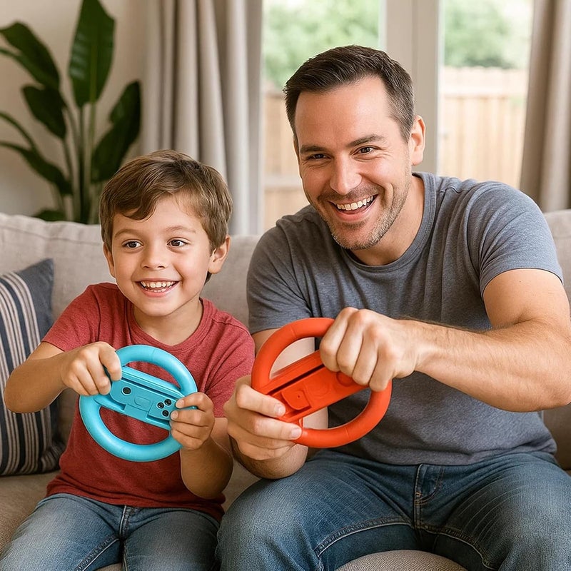 TELANPU 2PACK Steering Wheel Controller for Nintendo Switch & Switch 2 – Compatible with Mario Kart, Zelda, and Racing Games – Joy-Con Accessory for Kids and Adults(BLACK) - Image 5