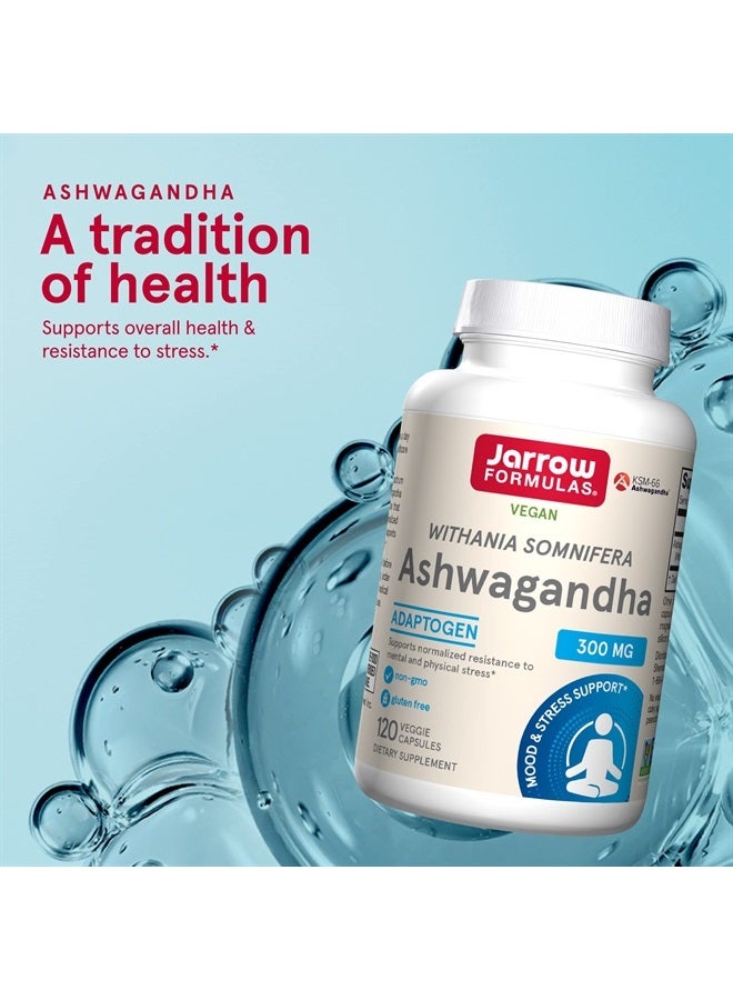 jarrow formulas Ashwagandha 300 mg- 120 Veggie Capsules- Overall Health & Resistance to Fatigue- Supplement Supports Endurance, Muscle Recovery & Cognitive Health- 60 Servings (PACKAGING MAY VARY) - Image 3