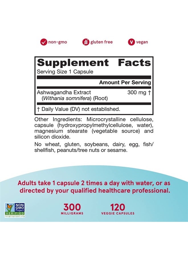 jarrow formulas Ashwagandha 300 mg- 120 Veggie Capsules- Overall Health & Resistance to Fatigue- Supplement Supports Endurance, Muscle Recovery & Cognitive Health- 60 Servings (PACKAGING MAY VARY) - Image 4