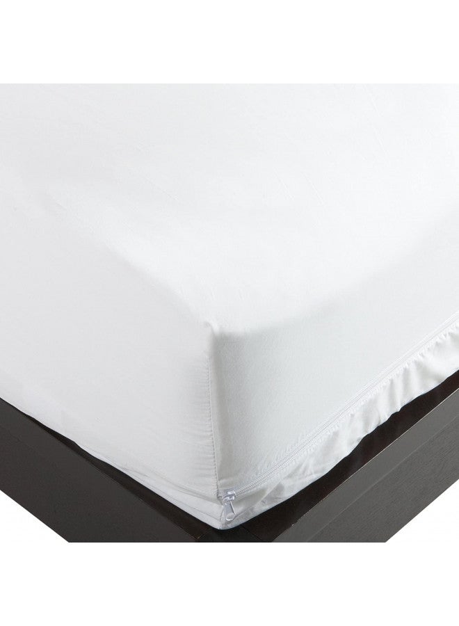 AllerSoft National Allergy Premium 100% Cotton Zippered Mattress Protector - King Size (78" x 80") - 12-inch Deep - White - Breathable 300 Thread Count Hypoallergenic Cover - Advanced Encasement  - Image 1