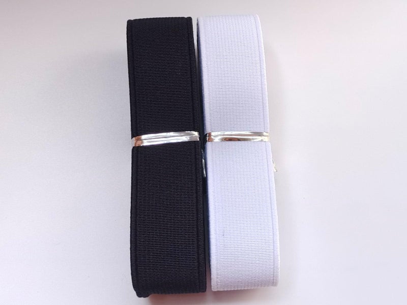 MONIDOOR 2 Inch Elastic Bands 2 Yards 2 Colors Double-Side Twill Woven Elastic Flat Heavy Stretch Elastic for Sewing Pants Waistband (Mixed Color 5, 2 Inch, 225036) - Image 3