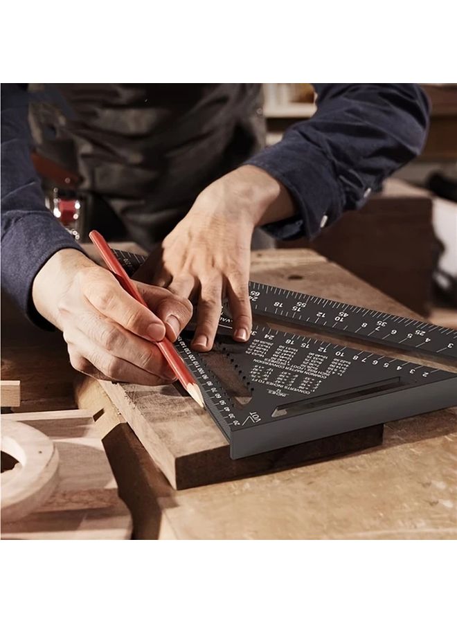 7 Inch Metric Triangle Ruler 90 Degree Thickened Angle Woodworking Measurement Square - Image 5