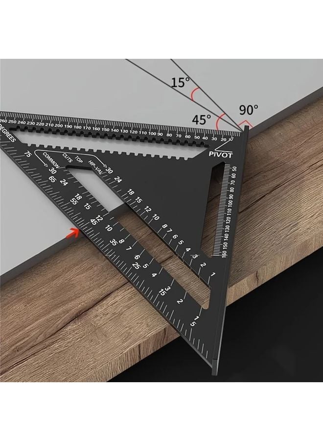 7 Inch Metric Triangle Ruler 90 Degree Thickened Angle Woodworking Measurement Square - Image 2
