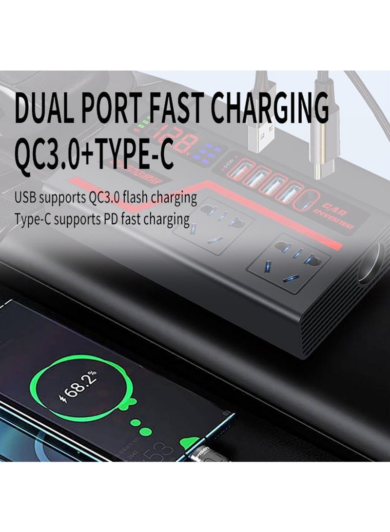 إكس ليفيل محول الطاقة للسيارة-مخرج محول السيارات  محول مخرج الكهربائي للسيارة, مخرج الطاقة لمحول السيارة 200 واط, محول الشاحنة مخرج مخرج التوصيل, محول شاحنة cigarette lighterrr 12 / 24V مدخل السيارة - Image 5