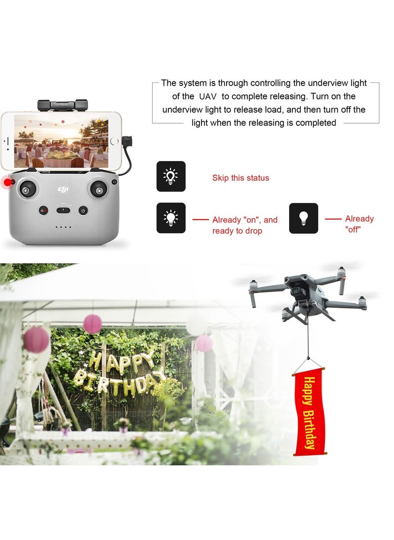 SYOSI - Air Drop System with Landing Gear for DJI Air 2s/Mavic Air 2 Drone Foldable Air Drop Release Multi-scene Air Drop Device Throw Throw Throw Thrower Fish Bait Ring Remote Drop Expansion Accessories - Image 1