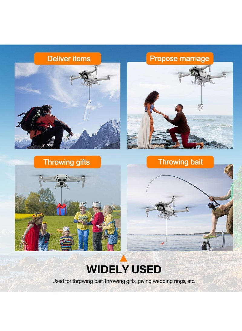 SYOSI - Air Drop System with Landing Gear for DJI Air 2s/Mavic Air 2 Drone Foldable Air Drop Release Multi-scene Air Drop Device Throw Throw Throw Thrower Fish Bait Ring Remote Drop Expansion Accessories - Image 1