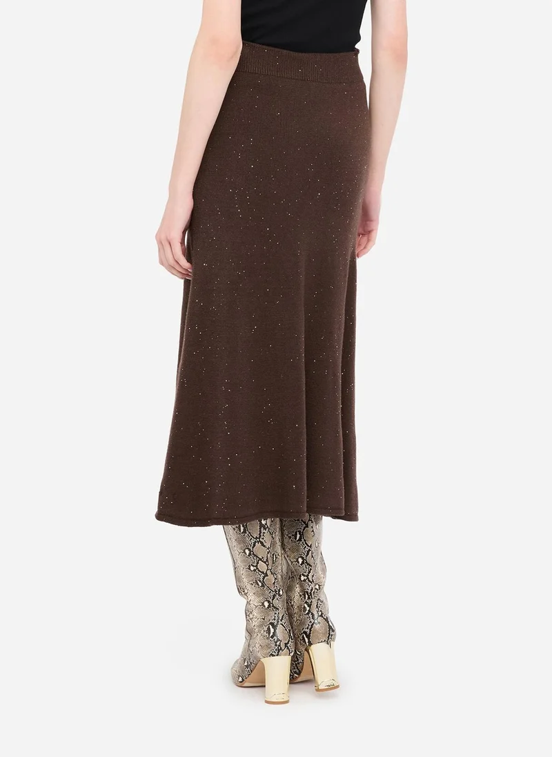 ليو جو تنورة ميدي محبوكة بالترتر