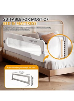 bbet Bed Rail,Bed Railing for Kids ,150CM Foldable Bed Rail Guard for Baby,   Baby Bed  Side Rail for Baby Safety,     Bed Side Rail for Twin Queen King  حاجز سرير  - Image 2