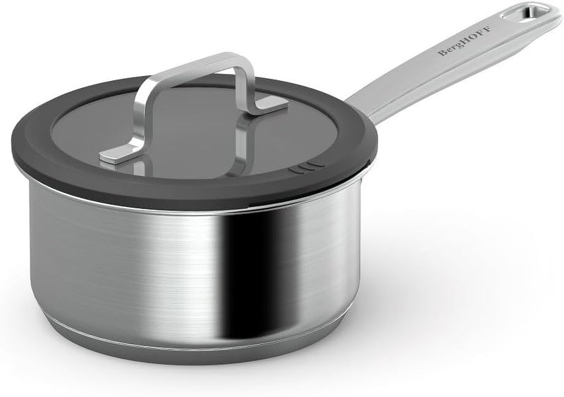 BergHOFF Culina 7-Piece Stainless Steel Cookware Set – Induction Ready, Ovenproof, Glass Lids with Straining, Saucepan, Casserole, Stockpot & Frypan - Image 4