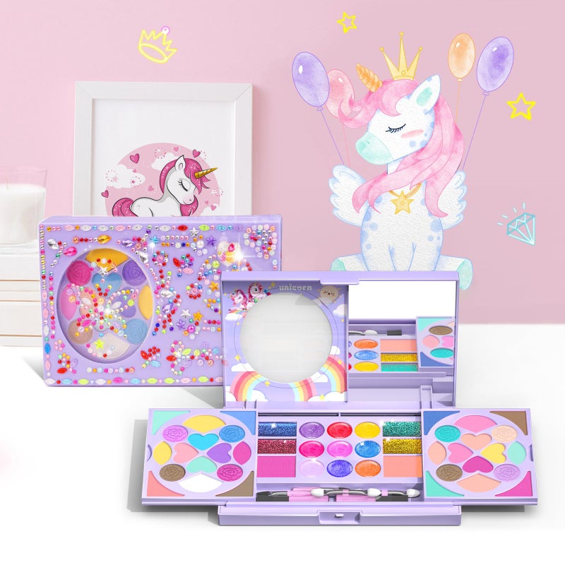 Kidcheer Kids Makeup Kit for Girls Real Washable Cosmetic 3+ Year Girl Birthday Gifts Pretend Play Toys for Girls 4-6, 6-8, 8-10 Non-Toxic - Image 4