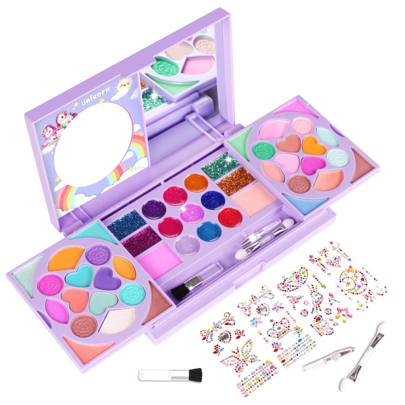 Kidcheer Kids Makeup Kit for Girls Real Washable Cosmetic 3+ Year Girl Birthday Gifts Pretend Play Toys for Girls 4-6, 6-8, 8-10 Non-Toxic - Image 1
