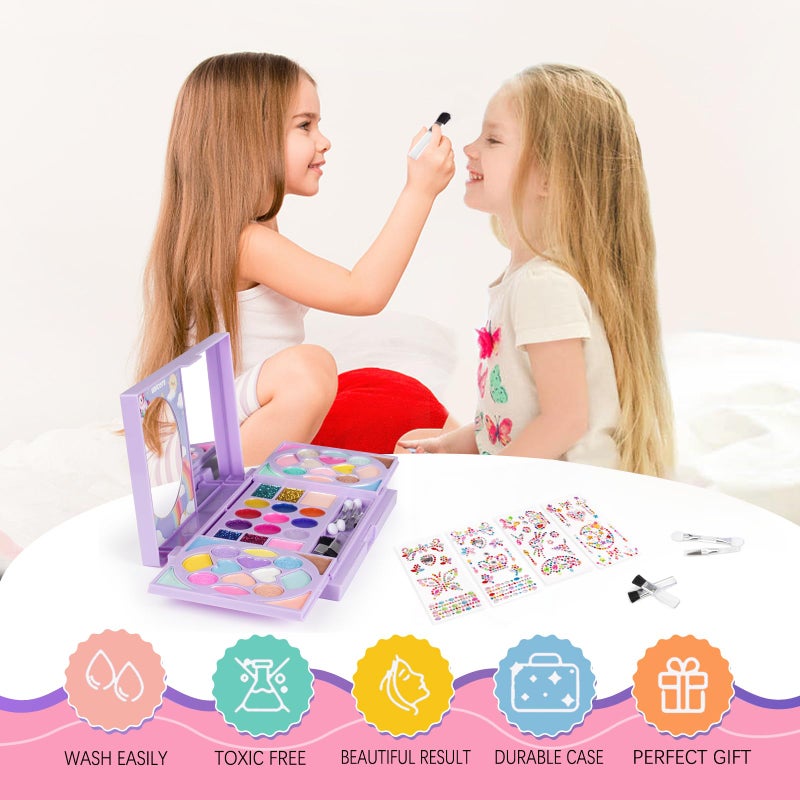 Kidcheer Kids Makeup Kit for Girls Real Washable Cosmetic 3+ Year Girl Birthday Gifts Pretend Play Toys for Girls 4-6, 6-8, 8-10 Non-Toxic - Image 3