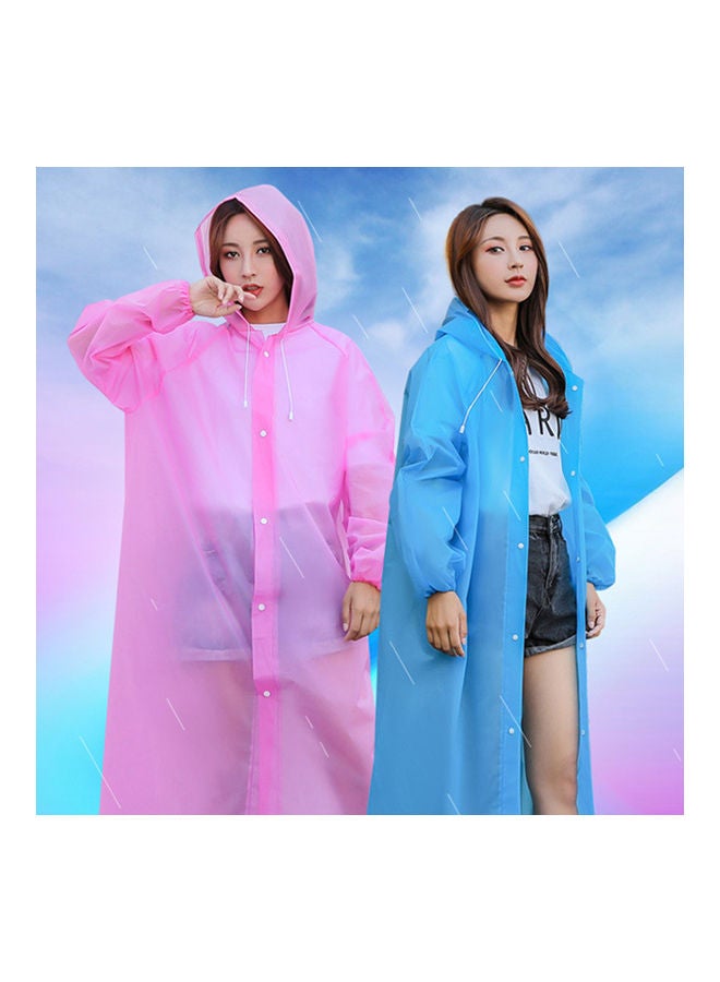 Unisex Outdoor Travel Waterproof Hooded Drawstring Raincoat Jacket Rainwear 0.139kg - Image 2