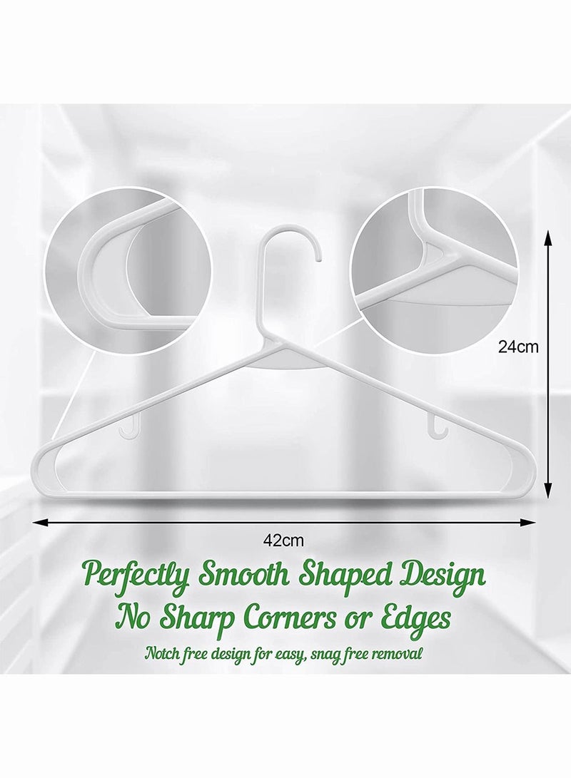 Plastic Clothes Hangers 30 Packs Heavy Duty Durable Coat and Clothes Hangers Lightweight Space Saving Laundry Hangers (White) - Image 2