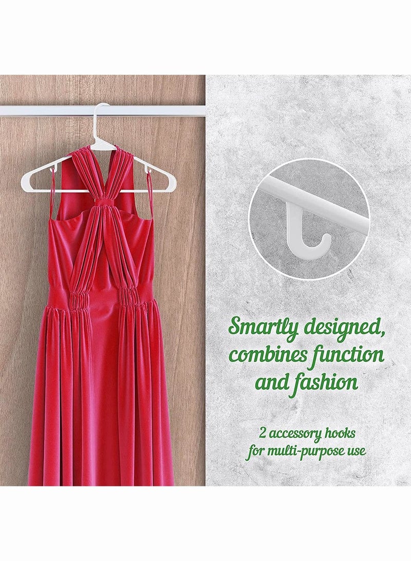 Plastic Clothes Hangers 30 Packs Heavy Duty Durable Coat and Clothes Hangers Lightweight Space Saving Laundry Hangers (White) - Image 3