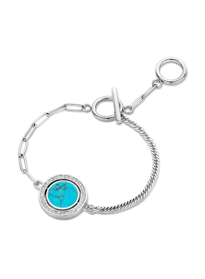 Retourner Silver Crystals Bracelet For Women