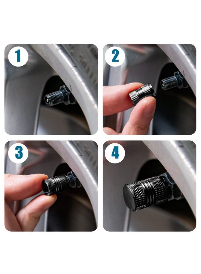 Lyaxm 12 PCS Tire Valve Stem Caps for Car Tires Air Caps Cover 8 Pack Corrosion Resistant Premium Alloy Leak-Proof Universal for SUV Truck Motorcycle Bike Black - Image 5