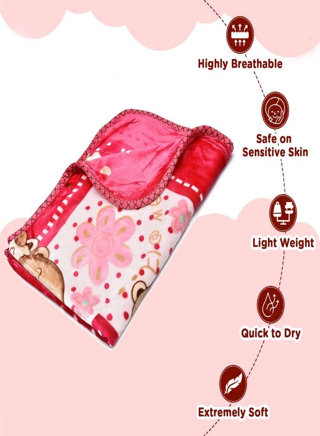 Tip 'n' Top Cartoon Crib Soft Mink Blanket for Heavy Winter (Poly Cotton) for Baby boy and Baby Girl Pack of 1 - Pink - Image 5