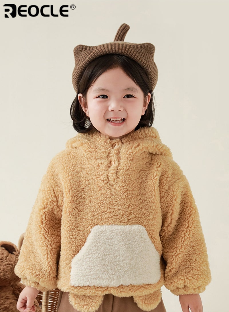 REOCLE Girl's Beret with Cat Ears and Playful Tail Design Children's Fashion Hat with Adorable Detail for Outdoor Party Dress Up - Image 4