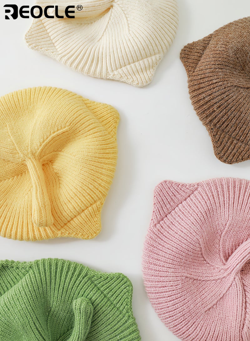 REOCLE Girl's Beret with Cat Ears and Playful Tail Design Children's Fashion Hat with Adorable Detail for Outdoor Party Dress Up - Image 5