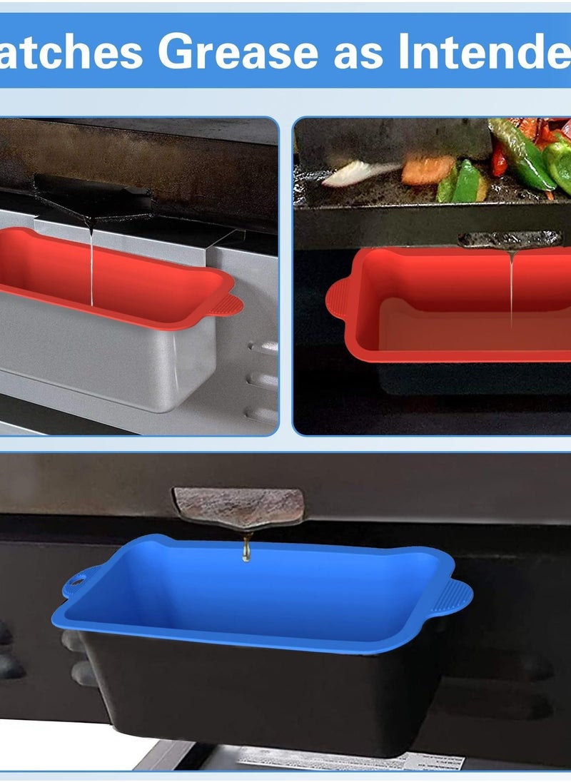 Generic - 2-Pack Reusable Grease Cup Liners for Blackstone Grill, Silicone Drip Pan Liners for Blackstone Griddle, Grease Catcher Tray Liner, 8” X 3” X 3.7” - Image 1