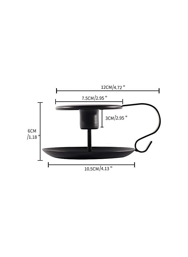 The Bros Retro Iron Taper Candle Holder, Set of 2, Simple Black Candlestick Holders Candlelight Stand for Halloween Christmas Dining Room Home Decoration Display 2 Pcs Black - Image 5
