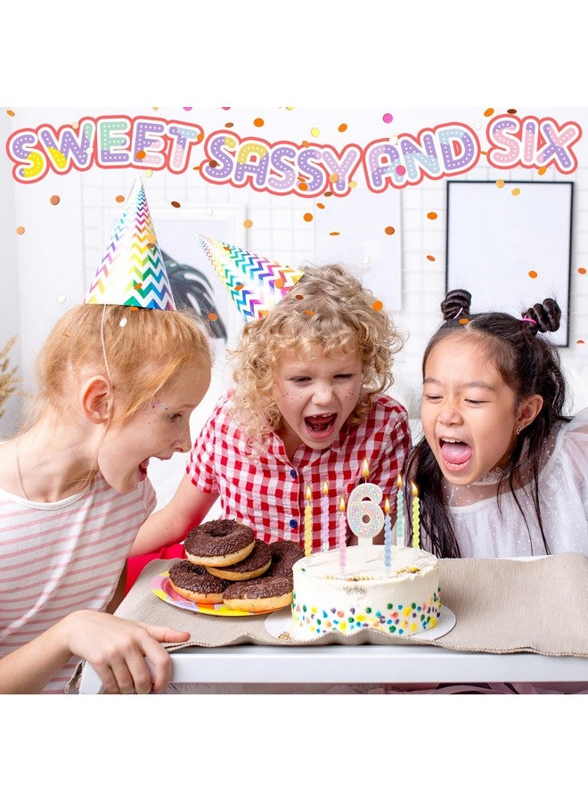 MTLEE Number 6 Birthday Candle with 12 Pcs Spiral Candles for Girls Macaron Pastel Rainbow Unicorn Pink Cake Topper for Sweet Theme Party Decoration - Image 5