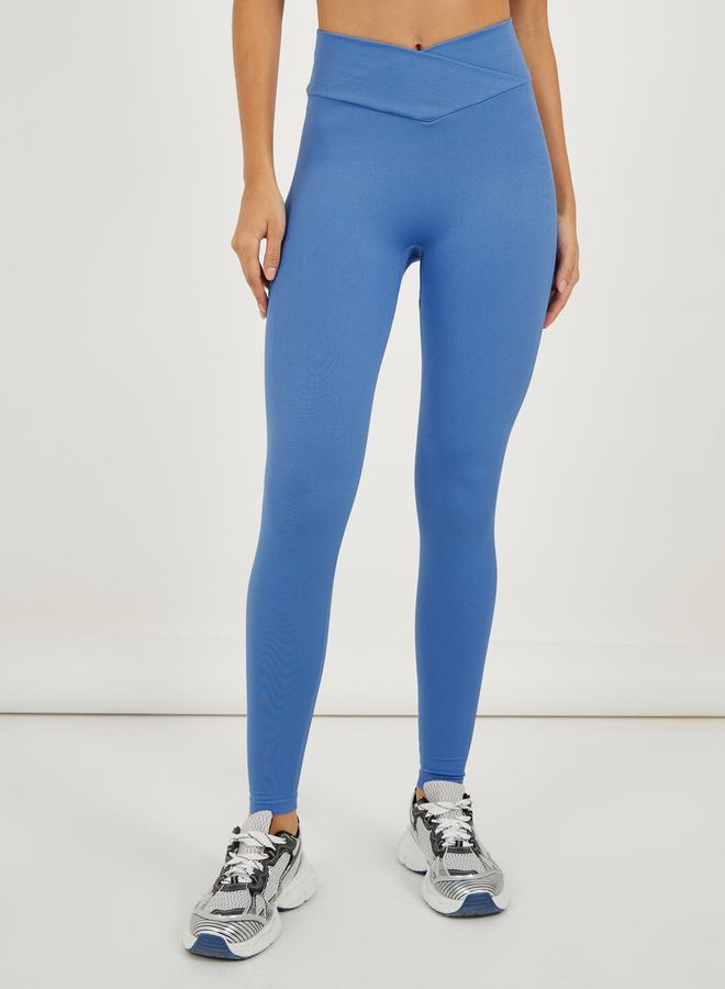 Styli Tonal Jacquard Sports Bra and Front Wrap Effect Waist Leggings Set - Image 5